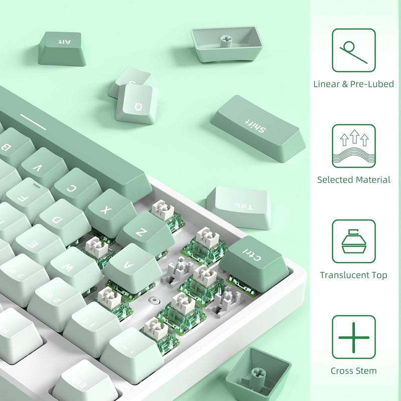 Magic-Refiner x Jelly Green Switches for Mechanical Keyboard DIY, 45gf Linear Keyswitch 3 Pins, Factory Pre Lubed with POM Stem Compatible for MX Mechanical Keyboard Switch Set (100PCS) - Image 5